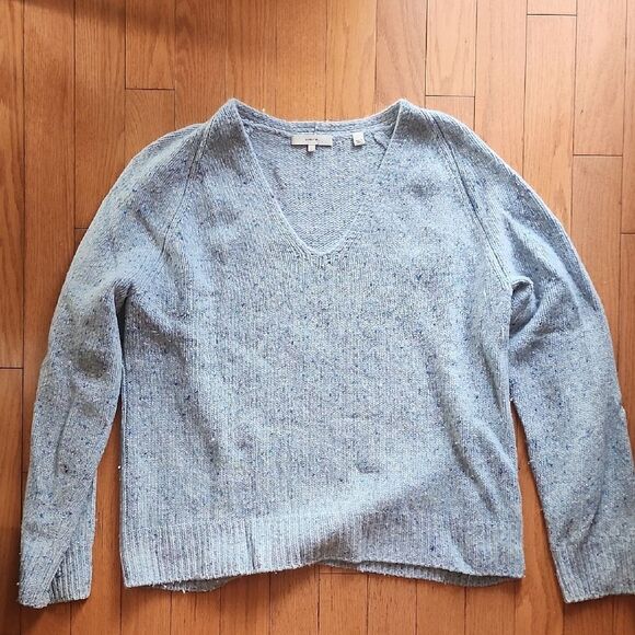 Vince -Sky Blue V-Neck Sweater (Women's Large) - Picture 1 of 3